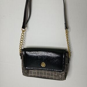 Anne Klein Black And Gold  Designer Crossbody Bag